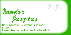 nandor jusztus business card